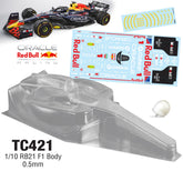 TC421 1/10 F1 RB21 BODY W/COLOR STICKER (0.5MM)